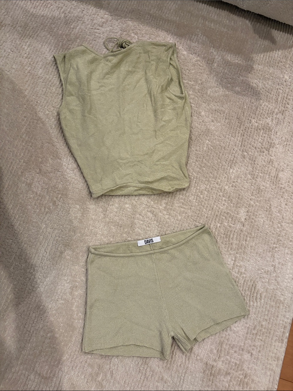 Davis Women's Olive Ribbed Bike Shorts
